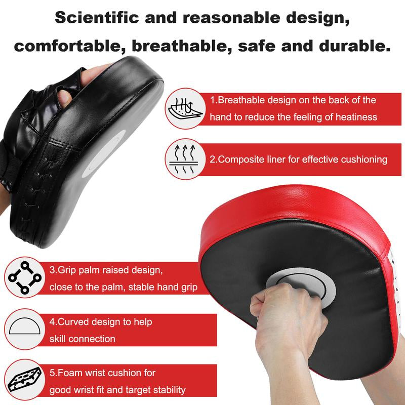1/2PCS Boxing Mitts, Punching Focus Mitts, Training Boxing Target Pads/Gloves, Martial Arts for Youth (Thickened PU)