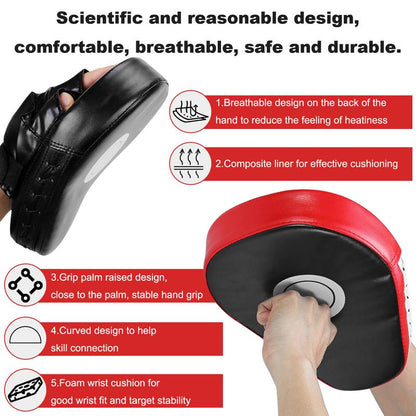 1/2PCS Boxing Mitts, Punching Focus Mitts, Training Boxing Target Pads/Gloves, Martial Arts for Youth (Thickened PU)